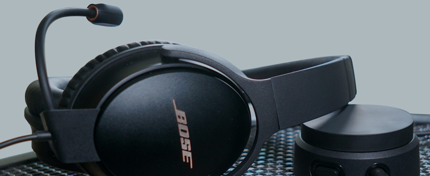 Bose headphone replacement parts: ear cushions, headband pads, and cables.