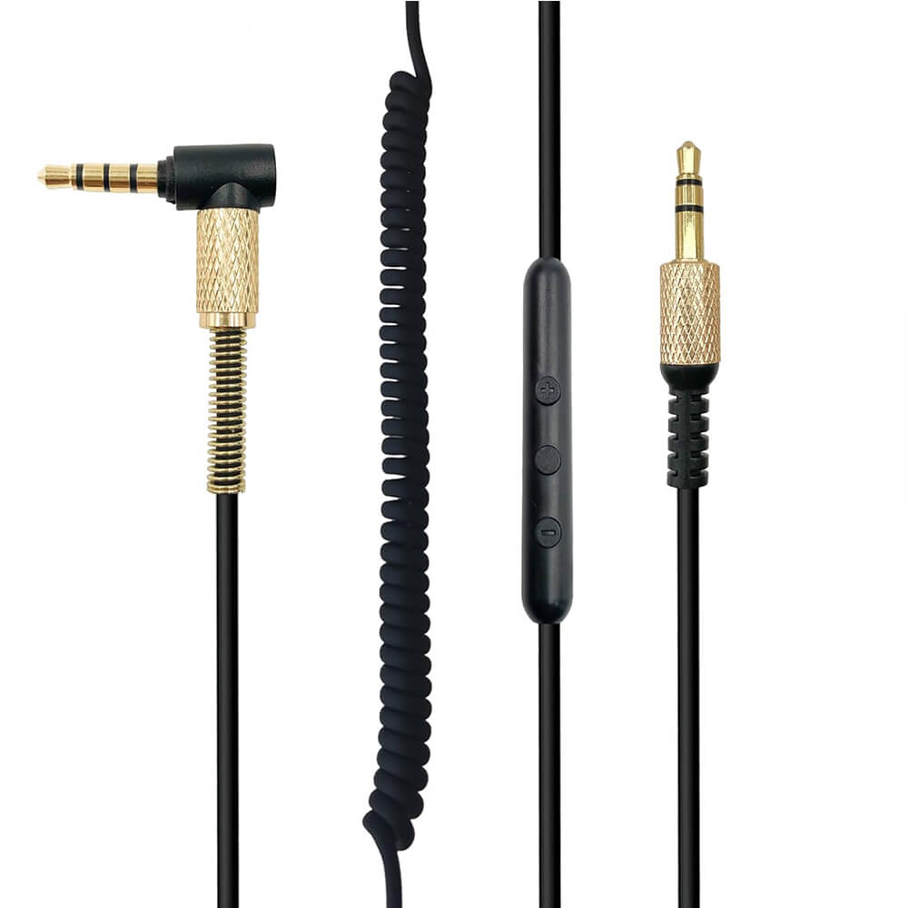 Replacement 3.5mm Inline Remote Cable for Marshall Major Series Headphones - Coiled, Black